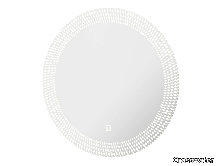 CANVASS - Round wall-mounted aluminium mirror with integrated lighting _ Crosswater