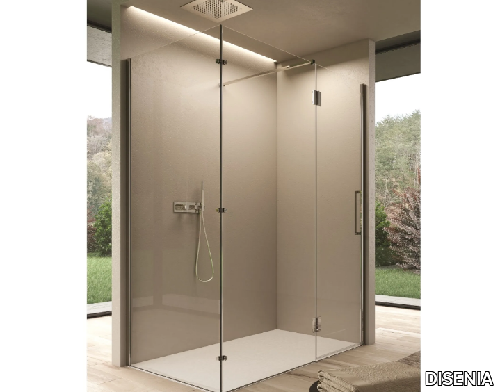 EASY - Corner rectangular glass shower cabin _ DISENIA
