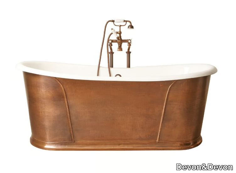 CAMELOT RAME ANTICO - Freestanding oval cast iron bathtub _ Devon&Devon
