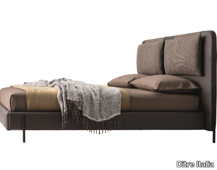 ALAR - Leather bed with upholstered headboard _ Ditre Italia