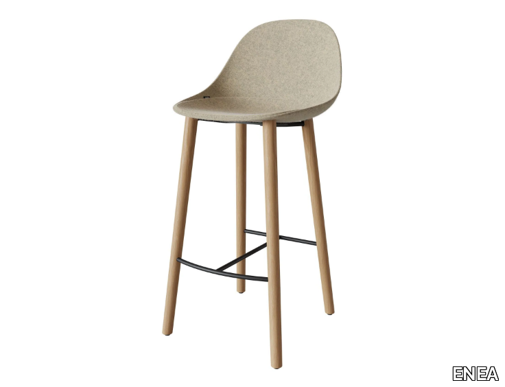 MATE WOOD - Barstool with footrest _ ENEA