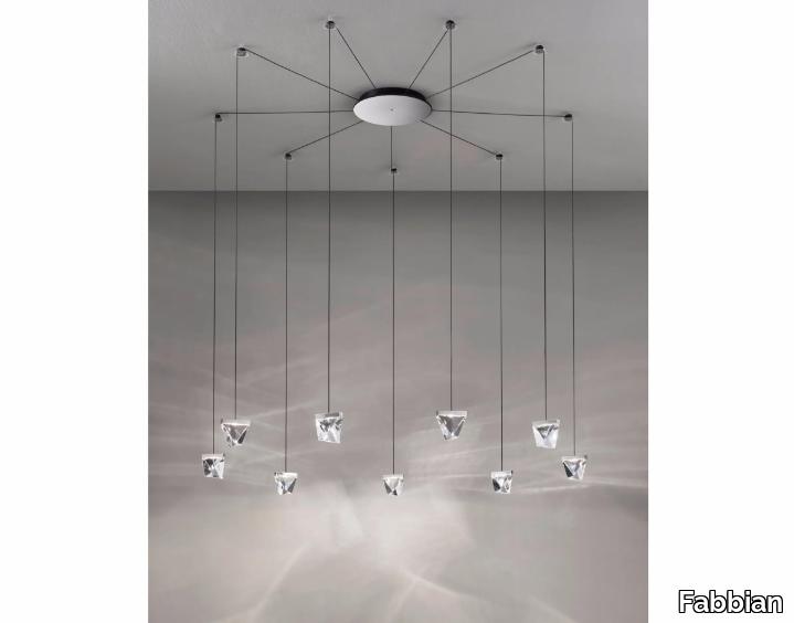 TRIPLA 9 SPOTS - LED crystal pendant lamp _ Fabbian