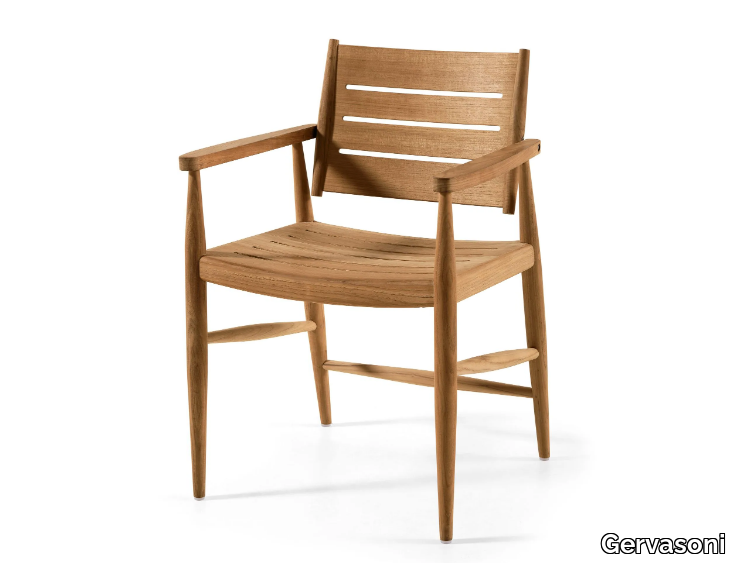 EIDOS 24 - Teak garden chair with armrests _ Gervasoni