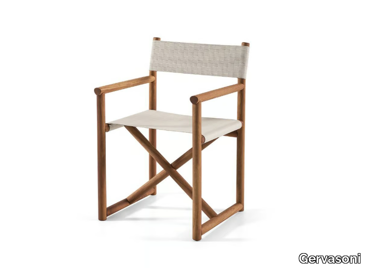 HASHI 24 - Director fabric garden chair with armrests _ Gervasoni