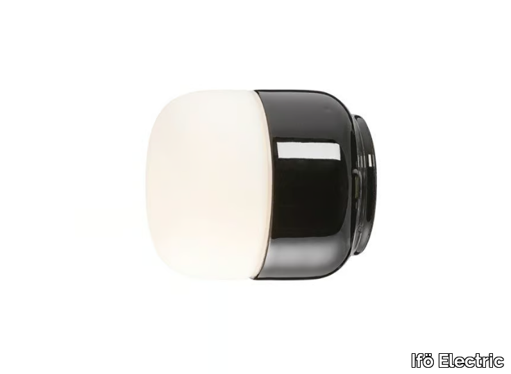 OHM 100 - Matt opal glass and porcelain LED wall lamp / ceiling lamp _ Ifö Electric