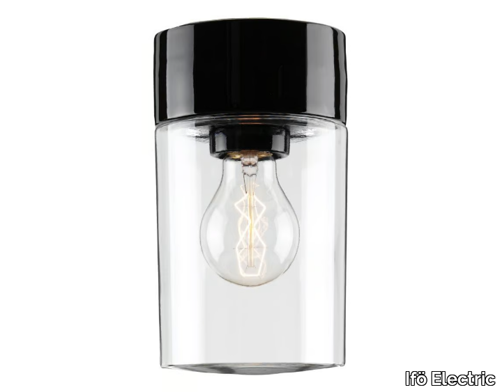 OPUS 120 - Clear glass and porcelain wall lamp / ceiling lamp _ Ifö Electric