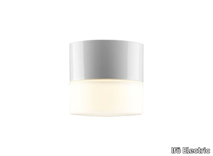 OPUS 100 - Opal glass and porcelain wall lamp / ceiling lamp _ Ifö Electric