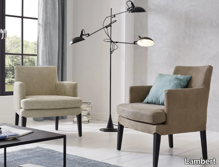 SALOTTO - Fabric easy chair with armrests _ Lambert