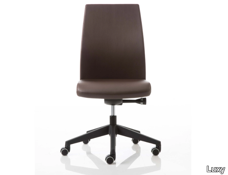 SMARTOFFICE - Height-adjustable leather executive chair with castors _ Luxy