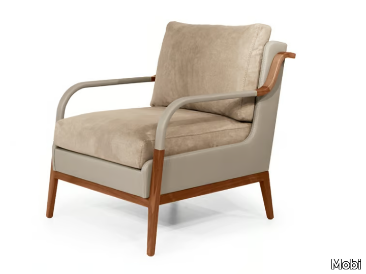 NORWAY - Leather armchair with armrests _ Mobi