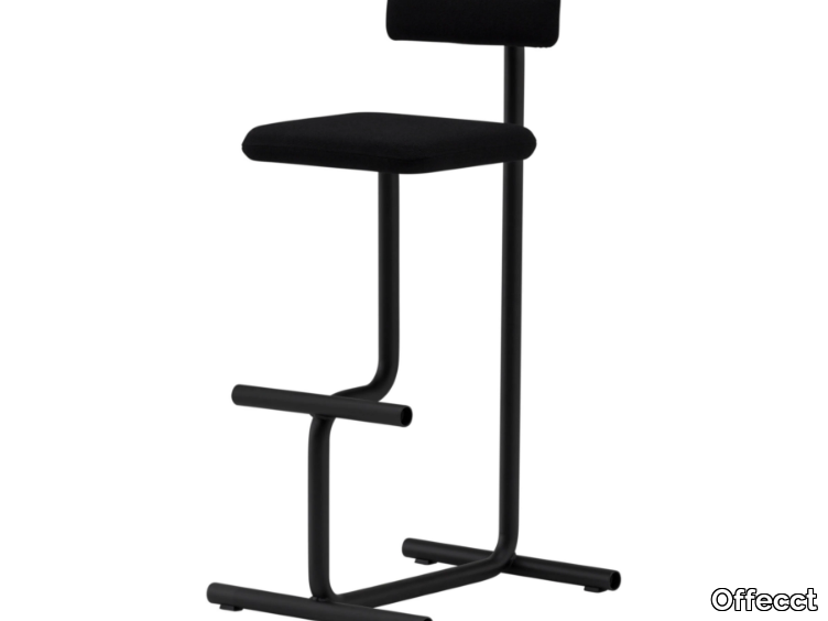NOMOLE - High upholstered fabric stool with footrest _ Offecct