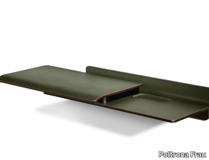 IREN - Wall mounted secretary desk with top covered in leather _ Poltrona Frau
