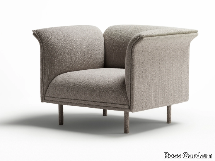 NOON - Fabric armchair with armrests _ Ross Gardam