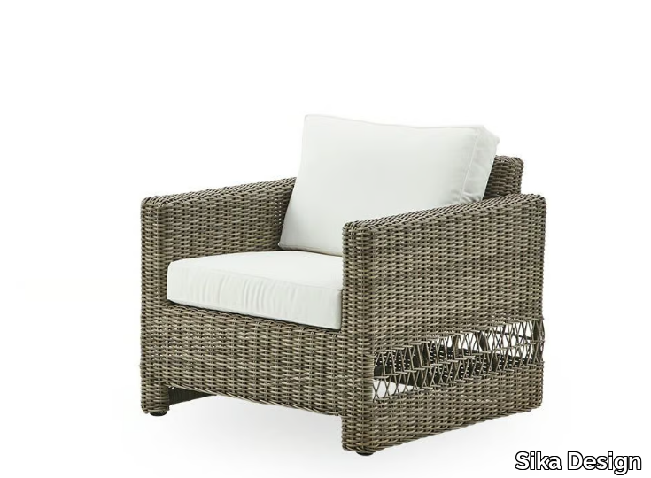 CARRIE EXTERIOR - Garden armchair in aluminium and ArtFibre with armrests _ Sika Design