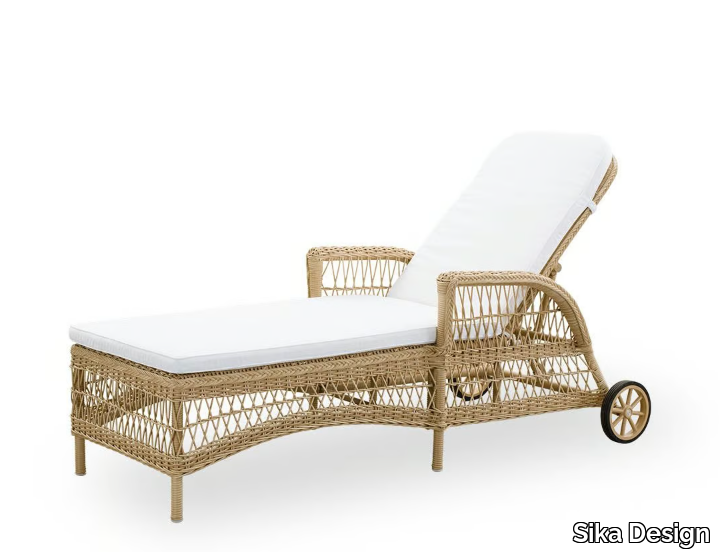 DAISY - Aluminium and ArtFibre sunbed with castors _ Sika Design