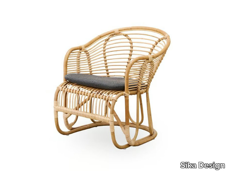 SWING - Rattan easy chair with integrated cushion _ Sika Design