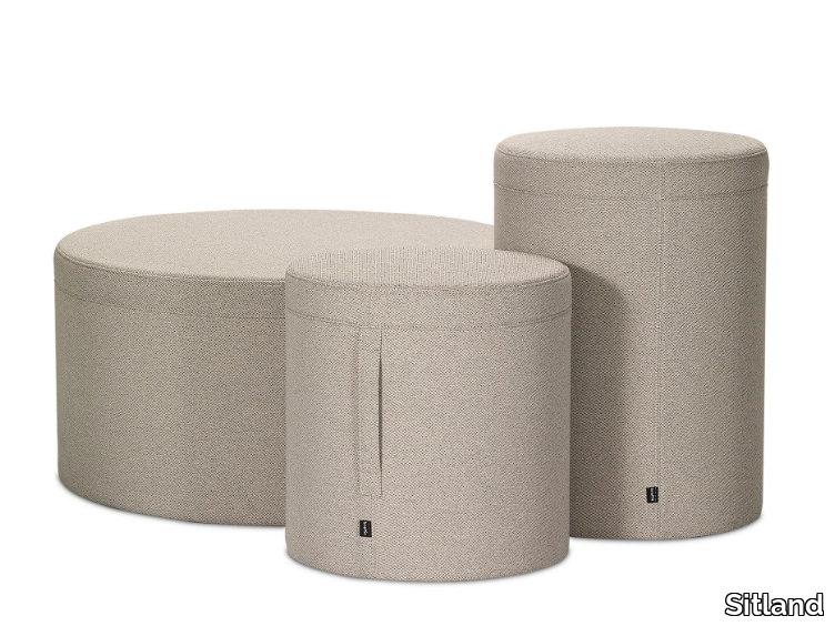 DODO - Upholstered round fabric pouf _ Sitland