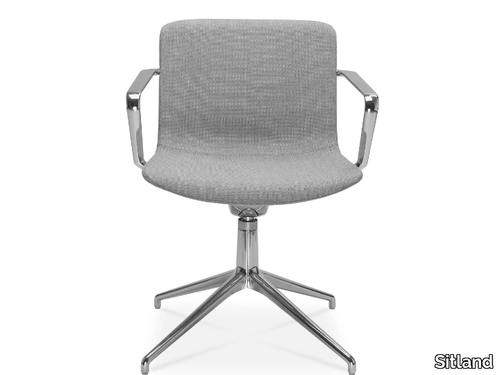 MILOS LIFE - Swivel with 4-spoke base fabric chair with armrests _ Sitland