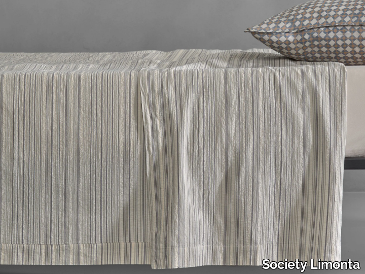 ROWS - Striped cotton bed sheet _ Society Limonta