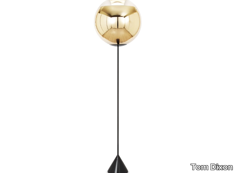 MIRROR BALL CONE SLIM - Metal and polycarbonate LED floor lamp _ Tom Dixon