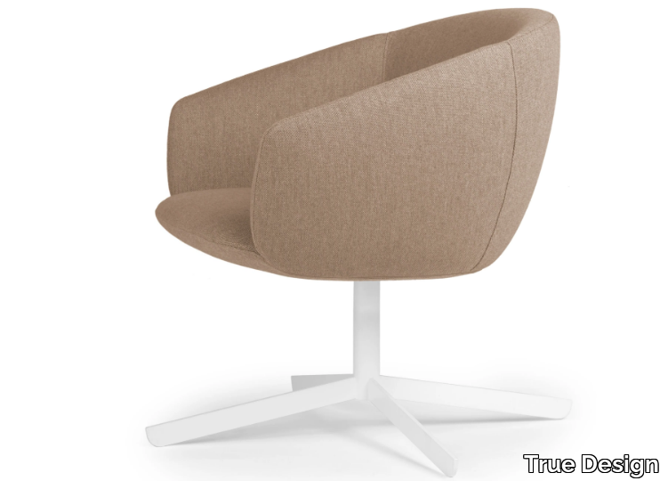 NOT LOUNGE - With 4-spoke base fabric easy chair with armrests _ True Design