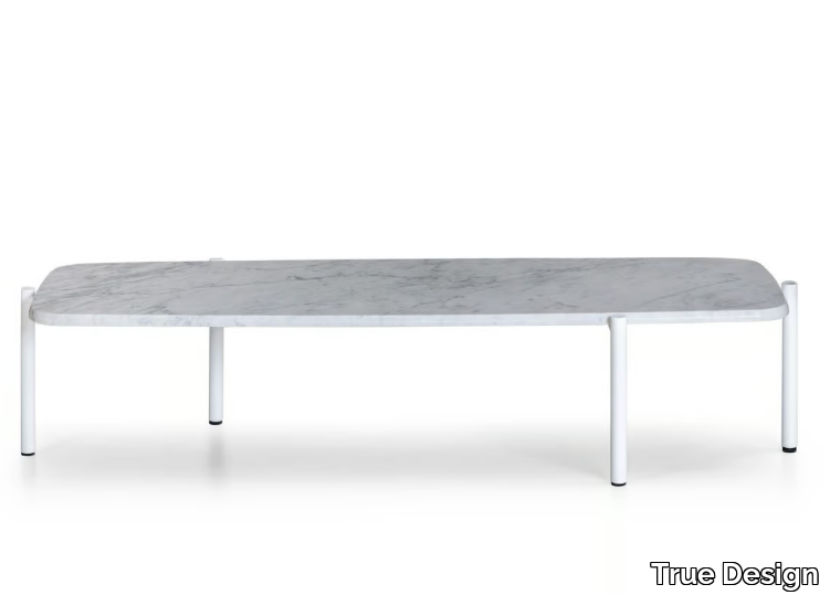 BLADE COFFEE - Low rectangular Carrara marble coffee table _ True Design
