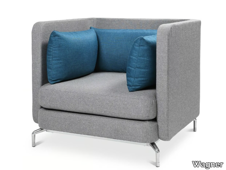 W-LOUNGE ONE SEATER LOW - Fabric armchair with armrests _ Wagner