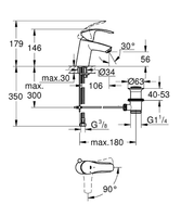 EUROSMART-SIZE-S-Washbasin-mixer-Grohe-263493-dimc3ea8311.jpg thumb image