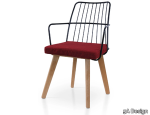 MIA M OAK - Chair with metal backrest and oak base _ 5A Design