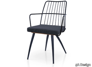 MIA M TIFFANY - Powder coated steel chair with armrests _ 5A Design