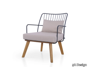 MIA XL LOUNGE OAK - Powder coated steel armchair with armrests _ 5A Design