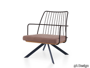 MIA XL LOUNGE SPIDER - Trestle-based powder coated steel armchair with armrests _ 5A Design