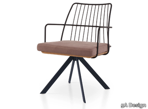 MIA XL SPIDER - Trestle-based powder coated steel chair with armrests _ 5A Design