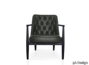 MOOD - Tufted leather armchair with armrests _ 5A Design