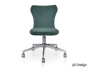 NEW 5 WAYS - Swivel height-adjustable leather office chair with 5-Spoke base _ 5A Design