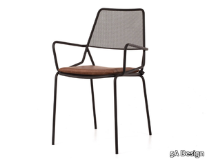 ARCO - Stackable powder coated steel chair with armrests _ 5A Design