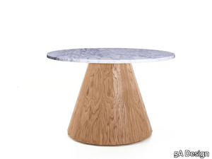 BASKET OAK - Round Carrara marble coffee table _ 5A Design