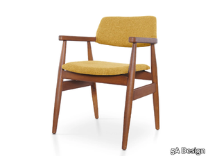 CENA - Upholstered beech chair with armrests _ 5A Design