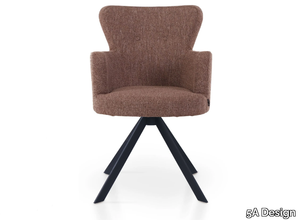 CUORE - Trestle-based upholstered fabric chair with armrests _ 5A Design