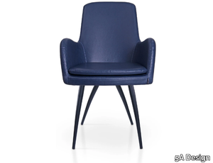 DOLPHIN TIFFANY - Upholstered leather chair with armrests _ 5A Design