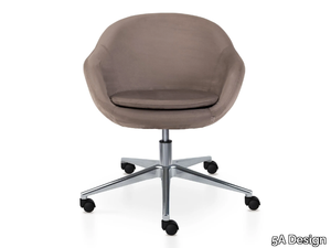 GLOBE 5 WAYS - Upholstered height-adjustable fabric office chair with castors _ 5A Design