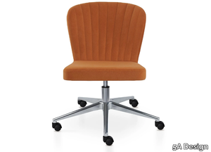 GLORIA 5 WAYS - Upholstered leather office chair with 5-Spoke base with castors _ 5A Design