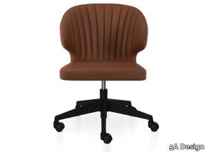 GLORIA 5 WAYS - Upholstered height-adjustable leather office chair with castors _ 5A Design