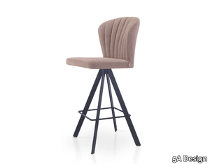 GLORIA BAR SPIDER - Trestle-based high fabric stool with footrest _ 5A Design