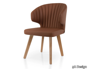 GLORIA OAK - Upholstered leather chair _ 5A Design