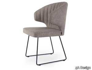 GLORIA SLED - Upholstered sled base fabric chair _ 5A Design