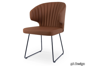 GLORIA SLED - Sled base upholstered leather chair _ 5A Design