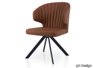 GLORIA SPIDER - Trestle-based upholstered leather chair _ 5A Design