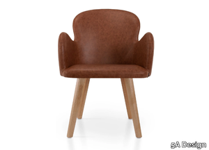 HERA OAK - Leather chair with armrests _ 5A Design