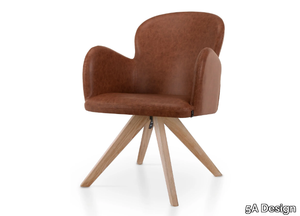 HERA SPIDER - Trestle-based leather chair with armrests _ 5A Design